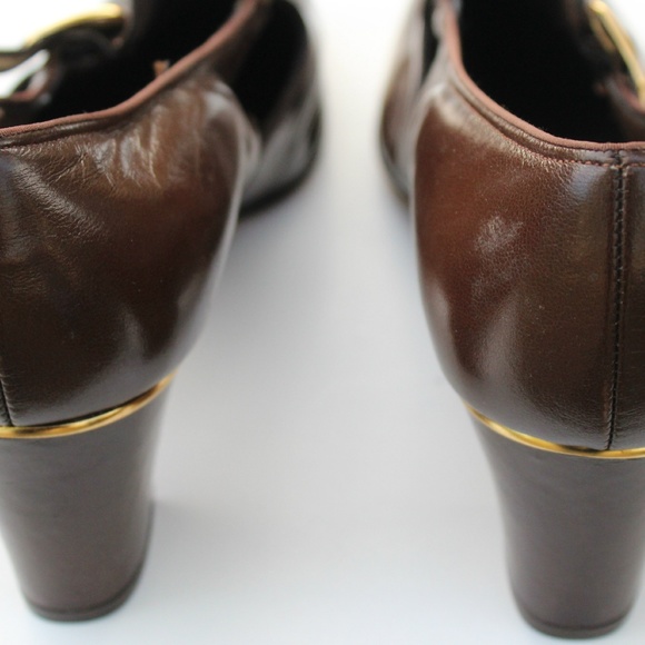 VINTAGE RED CROSS BROWN/GOLD LEATHER DRESS SHOES - Picture 4 of 4